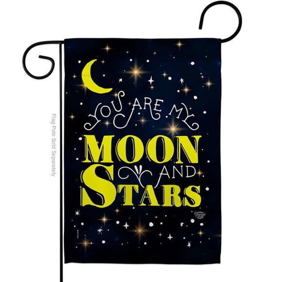 Ornament Collection G192129-BO 13 x 18.5 Po. You Are My Moon & Star Sweet Life Expression Double - Sided Decorative Vertical Garden Flags - House Decoration Banner Yard Gift
