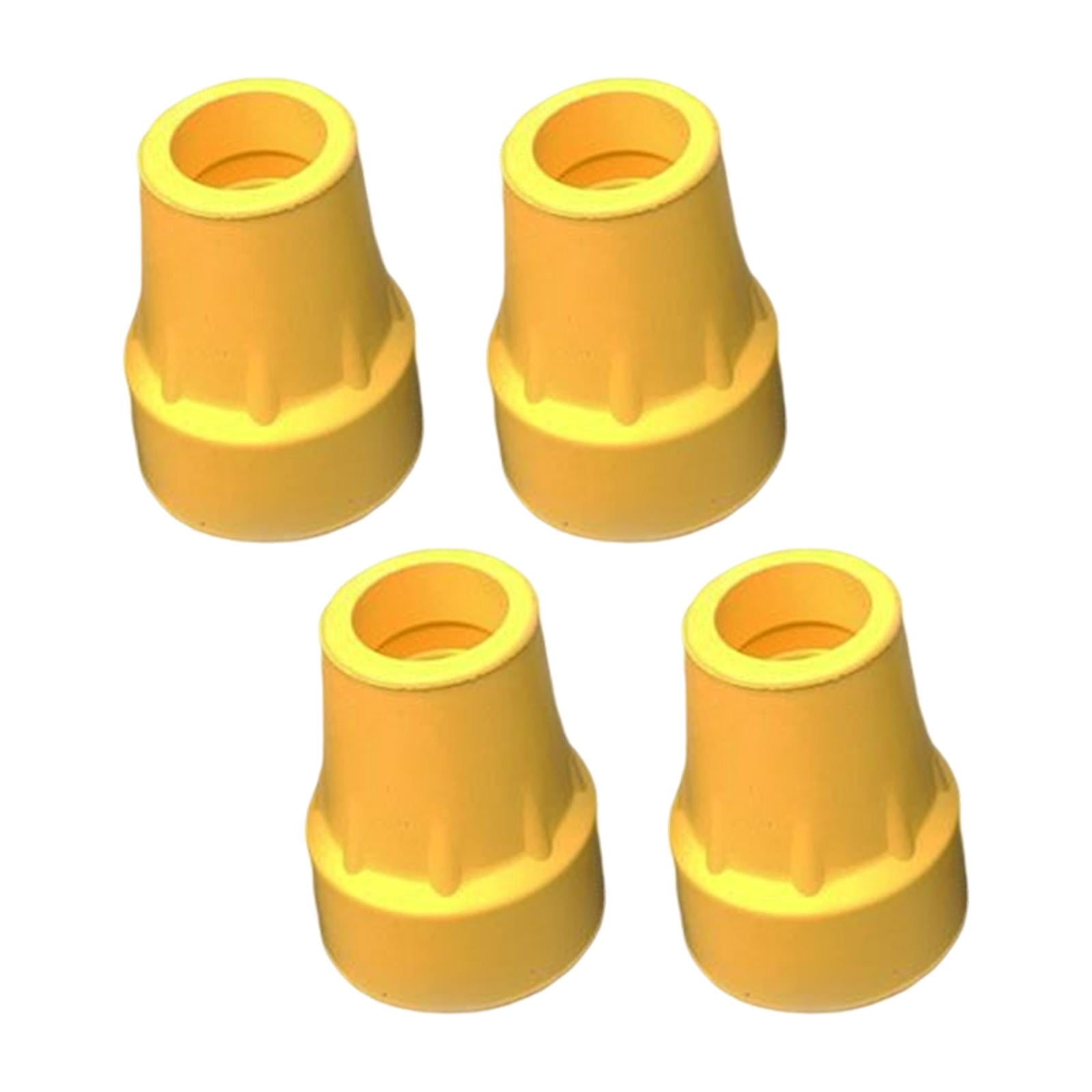 4 Pieces 7/8inch Rubber Tips Replacement Easily Install Durable Yellow