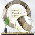 thumbnail image 3 of Designart 'Painted Gold Stone' Traditional Mirror - Oval or Round Wall Mirror - 32x32, 3 of 3