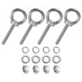 thumbnail image 1 of Uxcell 4-Sets Stainless Eyebolt M6x40mm Shoulder Lifting Eye Bolt with Nuts Washers Male Screw Thread Ring, 1 of 2