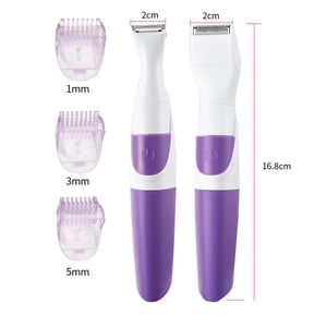2-in-1 Shaver Women's Hair Removal Tool Body Trimmer Électrique Shaver humide et à sec Utilisation complète du corps Lavable Batterie-Powered