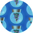 thumbnail image 1 of Ahgly Company Tapis d'Intérieur Lavable en Machine Carré Bleu Transitionnel, 3 Pieds Carré, 1 of 7