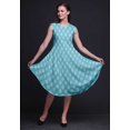 thumbnail image 2 of Bimba Robe d'Été Sans Manches à Col Rond pour Femmes, Bleue, à Imprimé Floral en Blocs, Tenue Décontractée - X-Grand, 2 of 6
