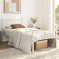 thumbnail image 2 of Fullfurnique Minimalist Metal Bed Frame with Vertical Bar Headboard and Footboard, Twin, White, 2 of 8