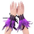 thumbnail image 1 of TIEVOSA Gothic Style Lace Feather Arm Warmers for Accessories and Jewelry（Purple）, 1 of 1