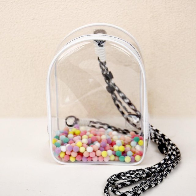 Petit Sac de Rangement pour Poupée Sac de Poupée Extérieur Étanche Portable Étui de Transport PVC Transparent pour Poupée de 20cm