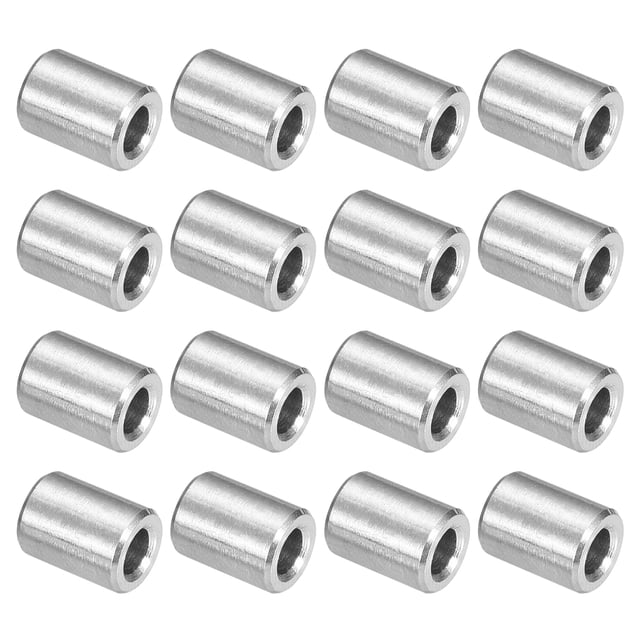 16 Pcs Entretoises en Acier Inoxydable 304 1/4 Pouces OD x 1/8 Pouces ID x 11/32 Pouces Longueur(6x3x9mm) Vis Support de Bague Finition Simple Non Filetée Entretoises Rondes en Métal pour Vis M3 Boulons et Tiges
