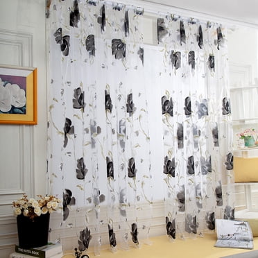 Yhmxh Rideaux pour Chambre, Rideau de Douche, Rideaux Occultants 1 PCS Vigne Feuilles Porte Fenêtre Rideau Draperie Panneau Voilage Foulard Cantonnières Rideaux de Fenêtre