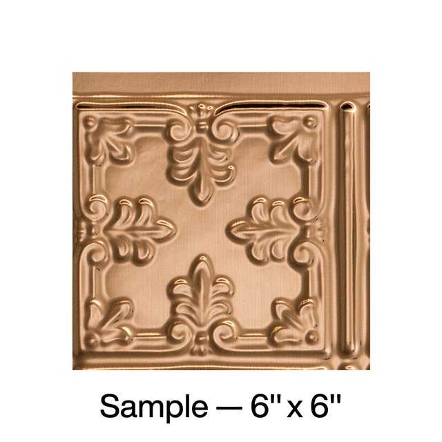 FASÄDE Traditional Style 10 Decorative Vinyl Backsplash Panel in Polished Copper (6X6 Inch Sample)