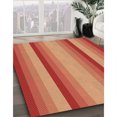 thumbnail image 3 of Ahgly Company Tapis d'Intérieur Lavable à la Machine, Carré, Transitionnel, Rouge Néon, Tapis de Zone, 3 Pieds Carré, 3 of 7