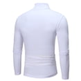thumbnail image 2 of Chandails à Col Roulé pour Hommes à Manches Longues Col Roulé pour Hommes à Manches Longues Couleur Unie Extensible Coupe Ajustée Haut de Base Blouse, 2 of 6