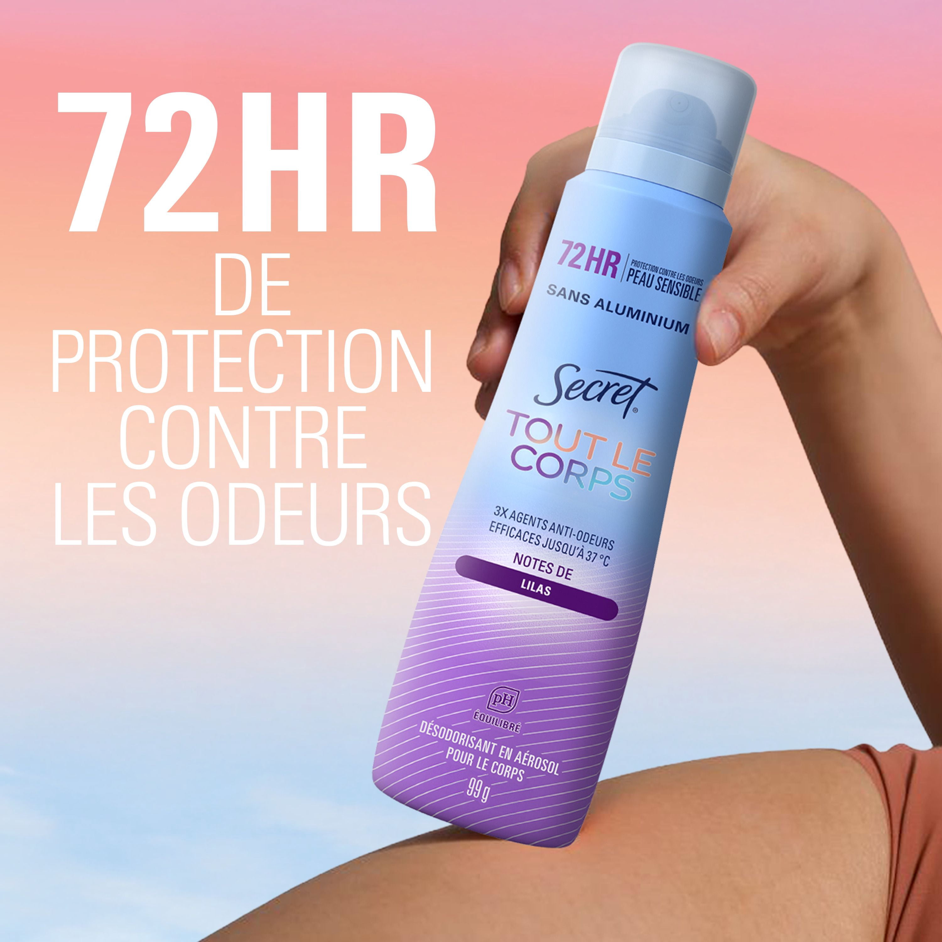 Secret Whole Body Aluminum Free Deodorant for Women Body Spray Lilac & Waterlily