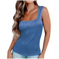 thumbnail image 1 of UPPADA Womens Tank Tops Summer Sleeveless Shirts Ladies Ribbed Wide Shoulder Straps Tees Racerback Tight Slim Fitted Workout Tank Tops Fitted Tops Racer Back Blouses,Deals of Today, 1 of 6