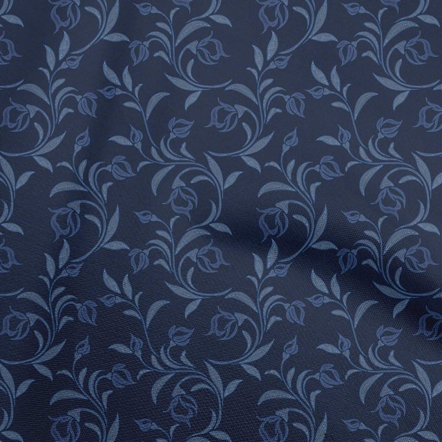 oneOone Velvet Blue Fabric Floral Craft Projects Decor Fabric Printed By The Yard 58 Inch Wide