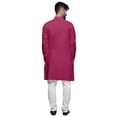 thumbnail image 3 of Atasi Long Sleeve Kurta For Men Solid Cut Designer Cotton Slub Long Kurta Shirt, 3 of 6