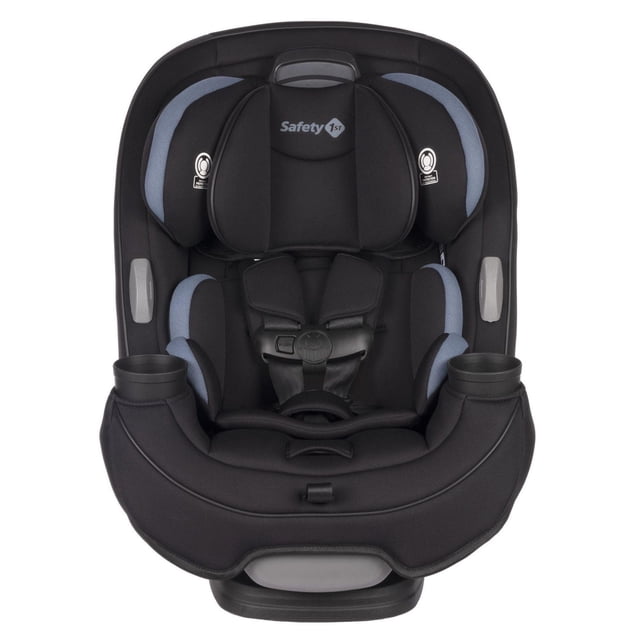 Safety 1st Grow and Go Siège d'Auto 3-en-1 en Tissu Noir et Bleu avec Appuie-Tête Rembourré, Système de Harnais à Ajustement Rapide, Deux Porte-Gobelets à Prise Douce et Barre Anti-Rébond pour la Sécurité Orientée vers l'Arrière, Conçu pour les Enfants de 5 à 100 Livres avec installation Facile et Housse Lavable à la machine.