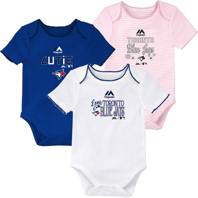 Newborn Girls Toronto Blue Jays 3rd Inning 3-Piece Creeper Set - Size 3 Months