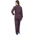 thumbnail image 3 of Bimba Dot Printed Wine Button-Down Shirt With Elastic Waist Pajama Pants-12, 3 of 6