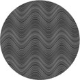 thumbnail image 1 of Ahgly Company Tapis Rond Lavable en Machine Intérieur Transitionnel Noir Charbon, 3 Pieds Rond, 1 of 7