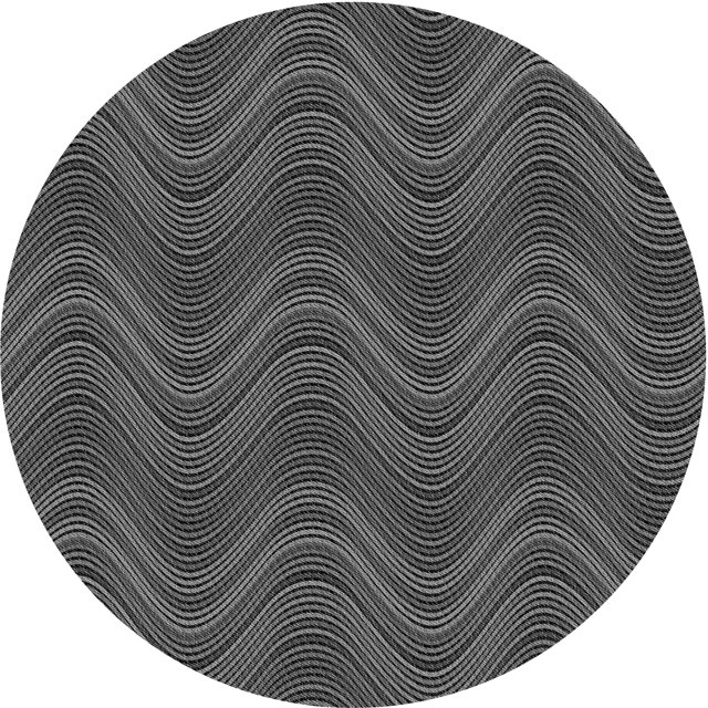 Ahgly Company Tapis Rond Lavable en Machine Intérieur Transitionnel Noir Charbon, 3 Pieds Rond