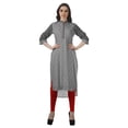 thumbnail image 2 of Moomaya Kurti Tunique Imprimée à Col Mandarin Longueur Genou pour Femmes Vêtements Porter, 2 of 6
