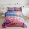 thumbnail image 1 of YST Starfish Shell Comforter Set Summer Ocean Beach Landscape Bedding King,Romantic Style Bedding Comforter Sets 2 Pieces Quilt Room Home Decor, 1 of 6