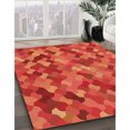thumbnail image 3 of Ahgly Company Tapis d'Intérieur Rectangulaire Transitionnel Orange Rouge Orange Lavable à la Machine, 2 Pieds x 4 Pieds, 3 of 7