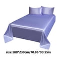 thumbnail image 3 of Ohufall Queen Size Sheet Set Ice Silk Bed Sheet 3 Piece Set Summer Cooling Solid Color Bed Sheets, 3 of 4
