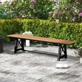 thumbnail image 3 of Costway 1 PCS Banc de Patio Extra Long 72 Pouces Chaise Longue Extérieure pour 4 Sièges en HDPE Résistant aux Intempéries Marron, 3 of 8