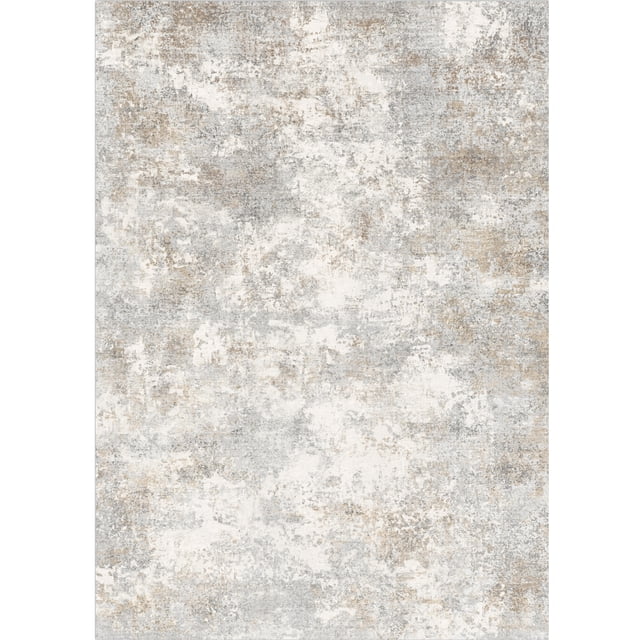 BERTHMEER 8'x10' Area Rugs for Living Room Bedroom Dining Room Office Farmhouse Abstract Neutral Distressed Contemporary Machine Washable Rugs Carpets, Gray Golden