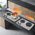 thumbnail image 2 of 1800W Electric Cooktop Ceramic Hot Plate with Cast-Iron Plate, Dual Control Infrared Cooktop, Built-in and Countertop Burner, Stainless Steel, 2 of 9