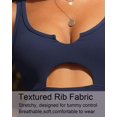 thumbnail image 4 of Charmo Womens Ribbed One Piece Swimsuits High Cut Padded Monokini Bathing Suit, 4 of 6