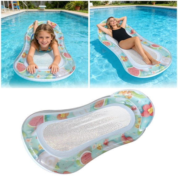 Klonfd Piscine Flottante Gonflable pour Adultes, Eau Confortable avec Dossier Réglable et Porte-Gobelet pour Se Détendre dans une Piscine, un Lac Ou à la Plage