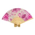 thumbnail image 2 of YAOMOBB Elegant Folding Fan Double Sided Flower Pattern Bamboo Catwalks Lightweight Hand Held Party Props, 2 of 7