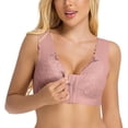 thumbnail image 3 of WRKEKC Wireless Bras for Women Front Closure Bra with Lace Trim and Push Up Padding for Light Support, 3 of 8