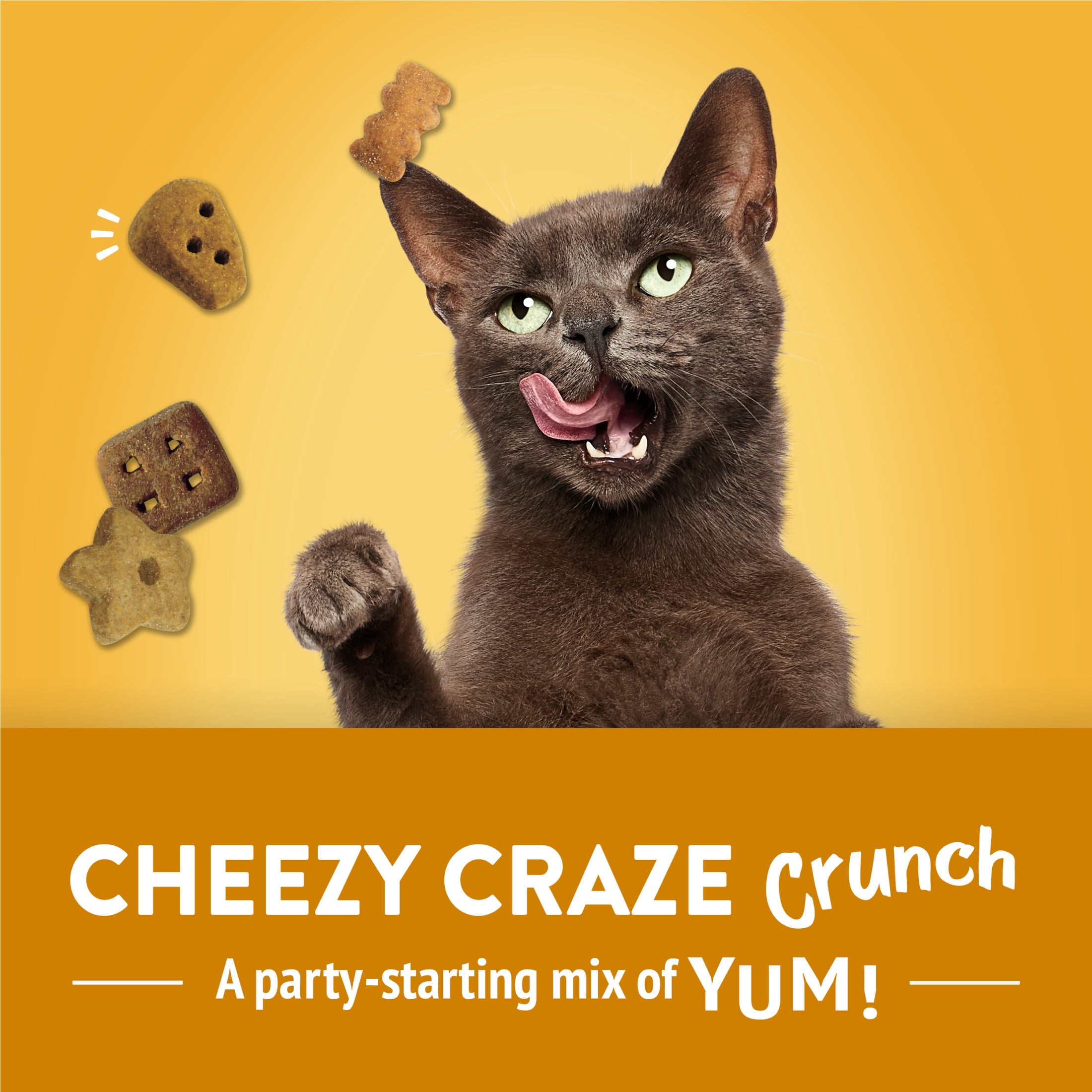Purina Friskies Party Mix Cheezy Craze Crunch avec du vrai fromage, Gâteries pour chats, 510g