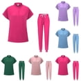 thumbnail image 1 of FRSASU Ensemble de Sarraus pour Femmes Manches Courtes Col Rond Hauts et Pantalons de Jogging à Cordon Ensembles de Sarraus avec Poches Violet TG(TG), 1 of 5