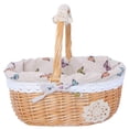 thumbnail image 3 of Wicker Storage with Gingham and Lace Trim Crochet Design Ideal for Home Picnic Use and Giving, 3 of 6