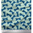 thumbnail image 2 of Soimoi Green Modal Satin Fabric Bow & Stripe Print Fabric by Yard 42 Inch Wide, 2 of 5