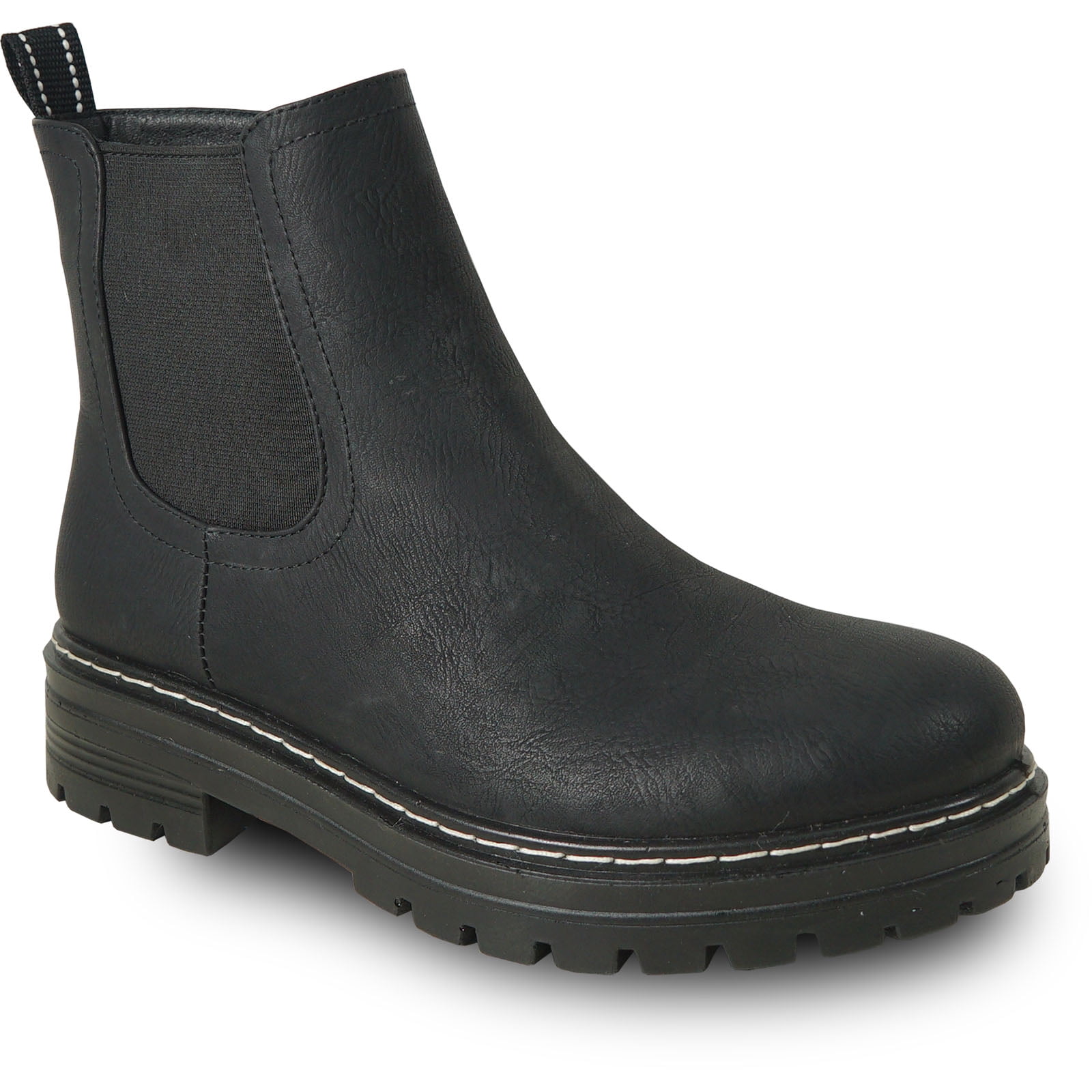 kozi Canada Women Ankle Casual Riding Bootie Chelsea Boot LEILA-1 Fall Boot Side Zipper Black