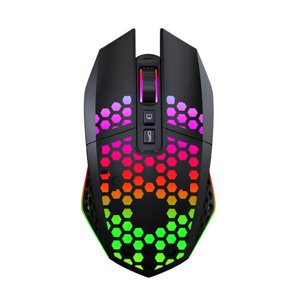 TAILTOSS Souris sans fil avec ajustable DPI design ergonomique pour une utilisation confortable en plastique noir