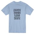 thumbnail image 1 of T-shirt Bleu Clair pour Hommes avec Citation "More Hugs Less Hate", 1 of 1