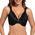 thumbnail image 2 of fheaev Summer Savings Clearance Front Closure Bras For Women Full Coverage Plus Size Bralette Bra Women's Solid Color Lace Bra Front Button Large Size Steel Ring Underwear Women Daily Bras, 2 of 9