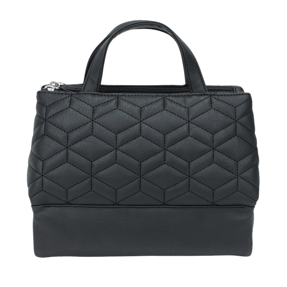 Equate Beauty Cosmetic Bag - Quilted 3-Compartment Pyramid Case