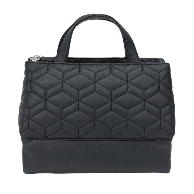 Equate Beauty Cosmetic Bag - Quilted 3-Compartment Pyramid Case