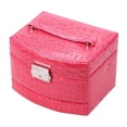 thumbnail image 1 of Jewelry Box Organizer 3 Layer Faux Leather Necklace Ring Earrings Display Storage Case  Rose Red, 1 of 10