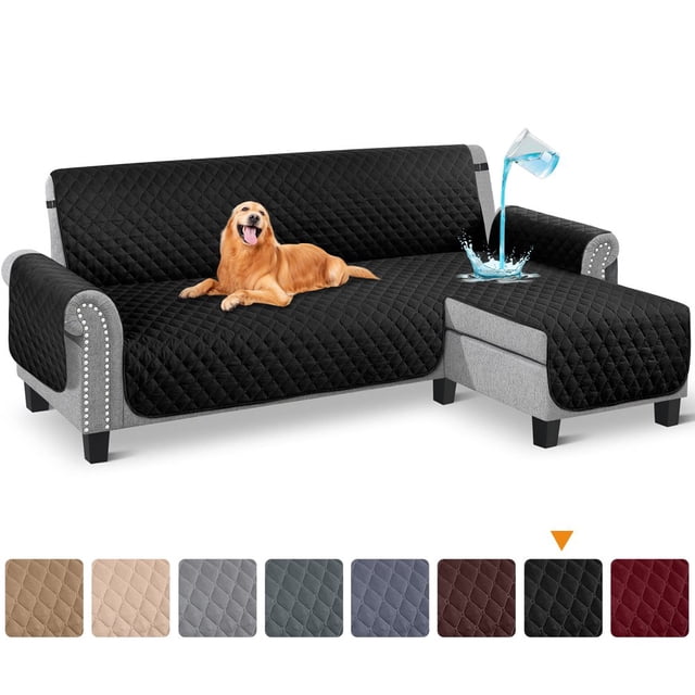 CHUANK Housse Imperméable pour Canapé, Housses pour Sofa en L, Housse pour Chaise Longue, Housse Réversible de Protection de Meuble pour Animaux, Enfants, Chien, Chat, Kaki P