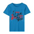 thumbnail image 5 of Pisexur T-shirt de la Saint-Valentin pour Femmes, Imprimé Amour, Manches Courtes, Col Rond, 5 of 5