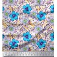 thumbnail image 1 of Soimoi Rayon Fabric Floral & Leaves Tropical Print Sewing Fabric Yard 56 Inch Wide, 1 of 2
