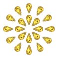thumbnail image 1 of Unique Bargains 20Pack Teardrop Sew on Rhinestone - 13x8mm Glass Teardrop Crystal Rhinestones in Gold Prong Setting (Yellow), 1 of 7
